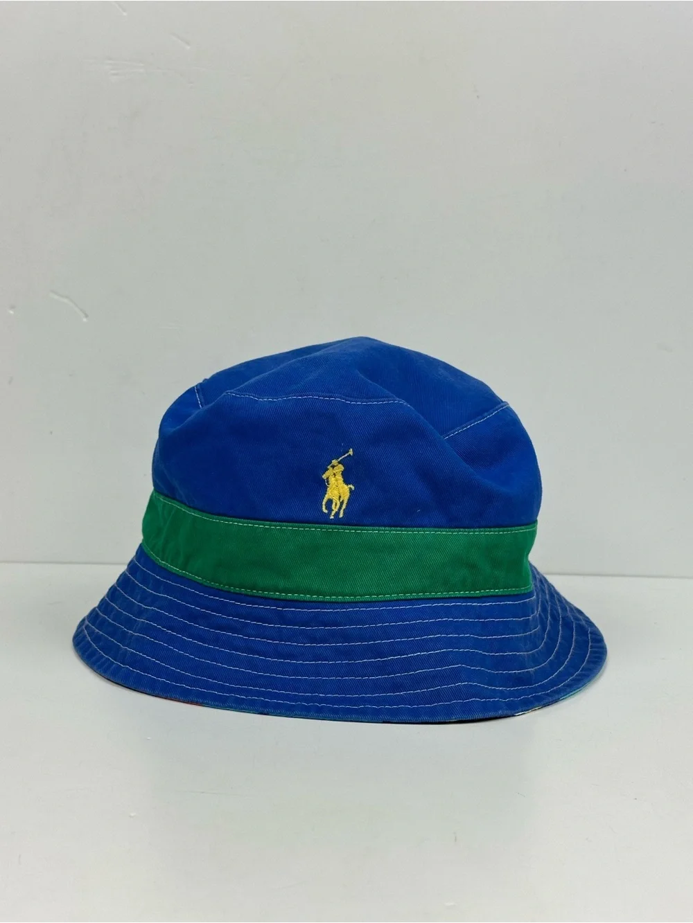 Polo by Ralph Lauren Hawaiian Print Blue & Green Reversible Bucket Hat